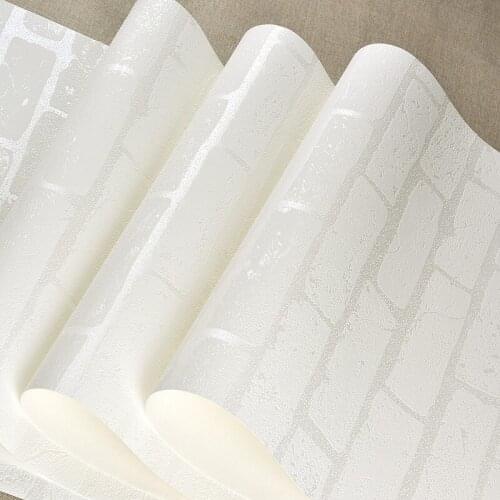 Beibehang Thick non-woven three-dimensional relief three-dimensional white brick wall pattern relief brick