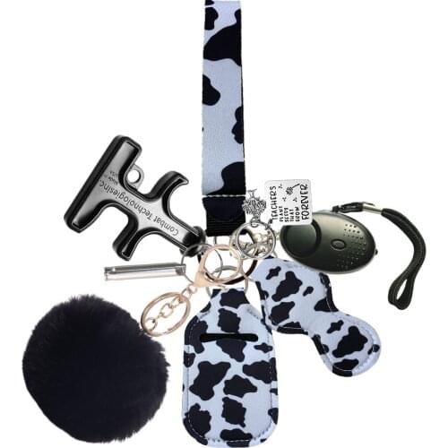 Security Alarm Keychain for Women Alarm CHAPSTICK HOLDER Hand Sanitize Tassel Keychains Hanging Portable Gift for Friends