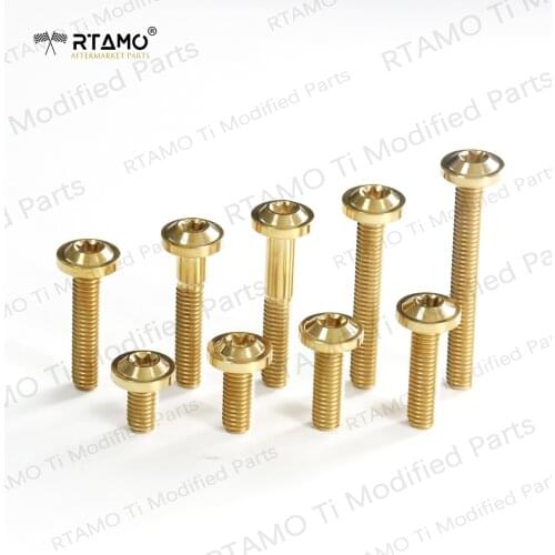Titanium Disc Bolts M8X20/25/30/35/40mm Titanium Torx Head Disc Brake Rotor Screws for Bike Motorcyle and Car Parts