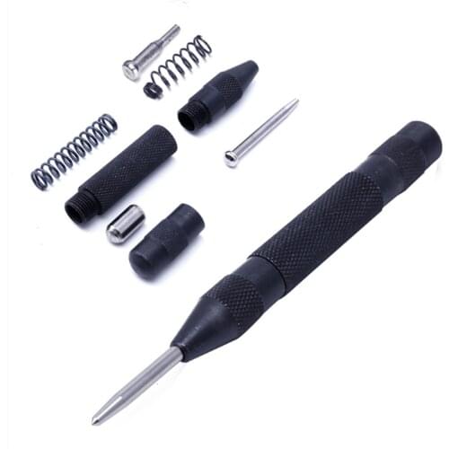 Black Heavy Duty Automatic Centre Punch Locator High Hardness Window Breaker Automatic Sample Punch Metal Wood Press Dent Marker