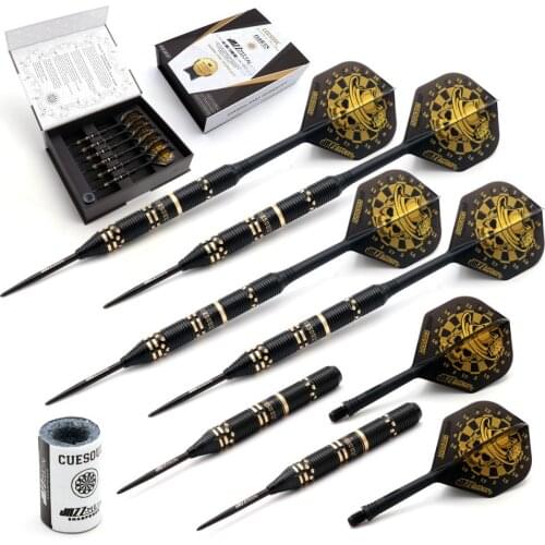 CUESOUL Jazz - Metal Professional Soft Steel Tip Darts Pin Set 20/22 Grams with 6pcs AK5 Plastic Integrated Flights