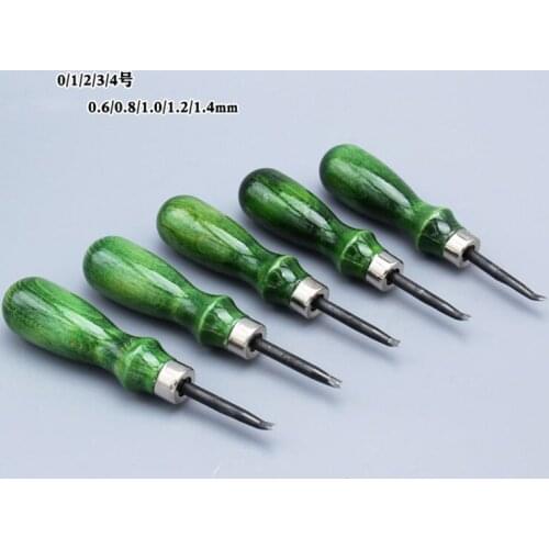 Designer leather craft Green handle chamfering tools with 5 sizes,high grade Leather edger
