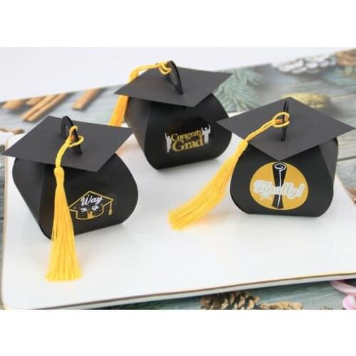 European style new bachelor hat box graduation celebration party candy box wedding candy box packaging gift box