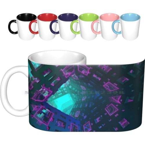 Futuristic Cityscape , Post Apocalyptic Future World Ceramic Mugs Coffee Cups Milk Tea Mug 80s 80 S Retro 90s Vintage 1980s