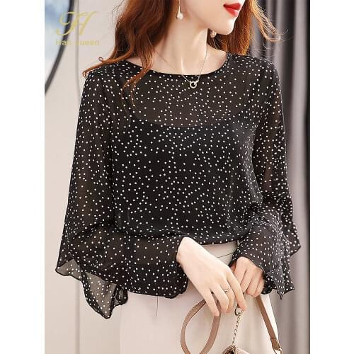 Блузки в горошек H Han Queen China At AliExpress
