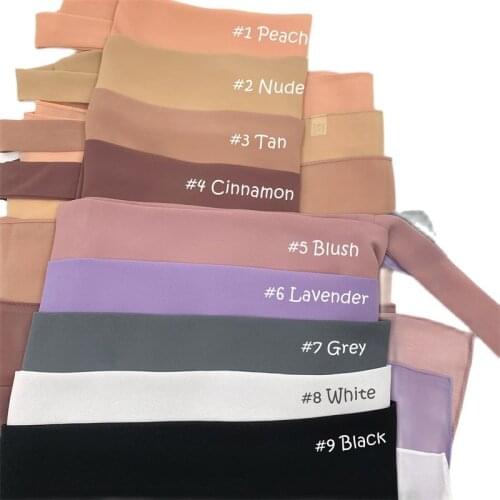 10Pcs/lot New Custom Tie back Hijab muslim women scarves fashion design solid chiffon hijabs tie easy with lacing