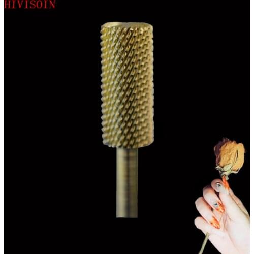 HIVISOIN-15pcs- Carbide Nail Drill Bit - Small Pink&White Bit - (60020050)-Gold