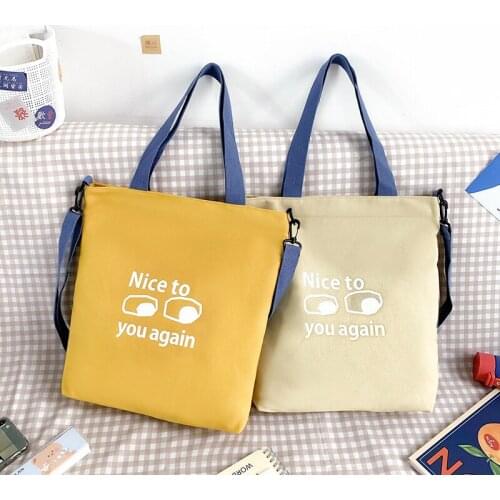 Canvas Totes Purses and Handbags for Women 2021 Girl Female Shopper Casual Solid Color Eye Pattern Letter Printing Crossbody Bag