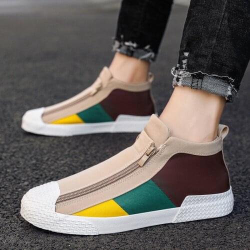Mens Fashion Casual Canvas Shoes High Top Sneaker 2021 Spring New Male Shoes Autumn Non-slip Walking Footwear Zapatillas