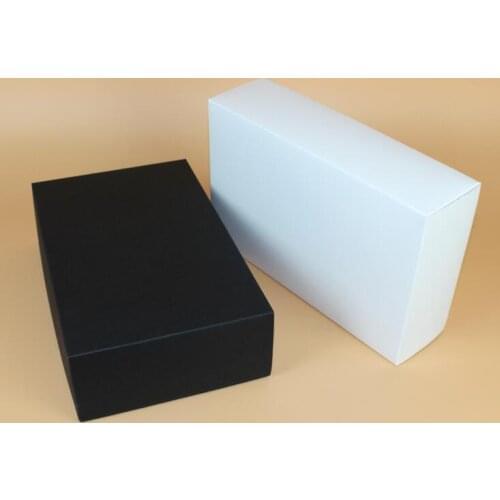 28*18*8cm Large White/black Corrugated thick Paper Box with Lid Gift Kraft gift Paper Box t-shirt packging box large