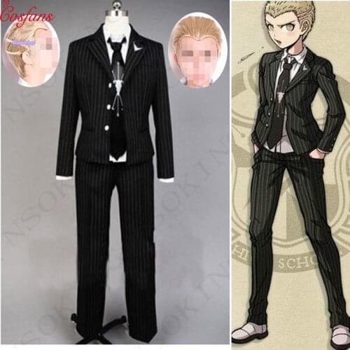 2020 5PCS Anime Danganronpa Super Cosplay Kuzuryuu Fuyuhiko Costume custom made Halloween cosplay costume and wig free delivery