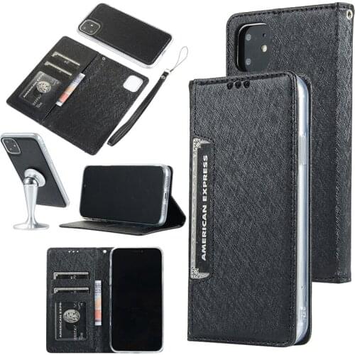 Haissky Flip Leather Case For iPhone 12 Pro Max Detachable Magnetic Flip Phone Case For iPhone 12 mini Cover with hand strap