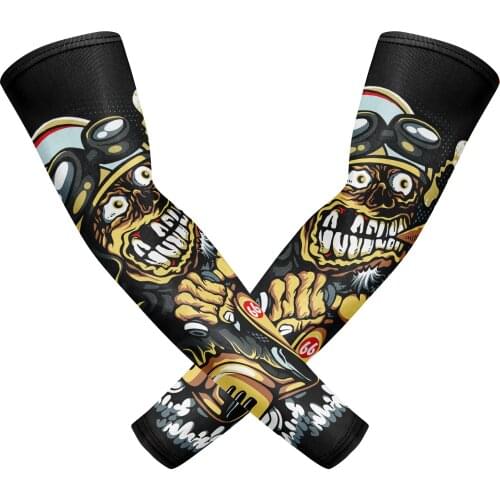 Summer Men 3D Print Armguards Cycling Running UV Sun Protection Cool Cuff Protective Arm Sleeves Outdoor Sport Arm Sleeves