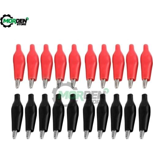 P2001 Metal Alligator Clip Crocodile Electrical Clamp Testing Probe Meter Black Red 28MM Lead Crocodile Clip