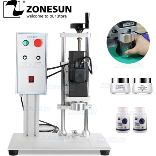 ZONESUN Desktop electric plastic glass bottle Desk capping machine with security ring pressing machine