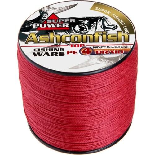 New Japan Multifilament 100% PE super strong Braided Fishing Line 500M 4strands red color 6LB-100LB fishing tackle wires