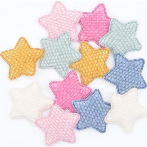 Wholesale 60Pcs 48mm Corn Kernels Plush Star Applique for Clothing Hat Sewing Supplies Patches DIY Headwear Hair Clips Decor L52