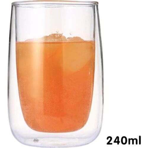 Transparent Glass Coffee Cup Milk Whiskey Tea Beer Double Creative Heat Resistant Health and Environmental Protection Cup