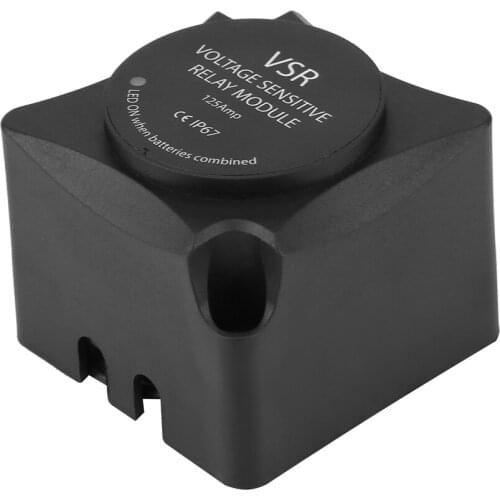 Voltage Sensitive Relay (VSR) Automatic Charging Relay 125A Dual Battery Isolator (VSR) Car Accessories car battery relay Black