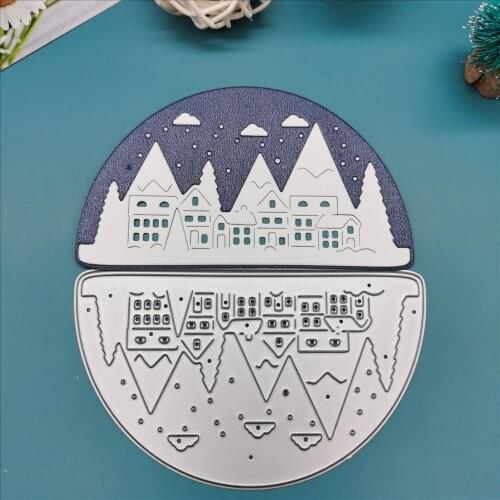 Christmas house cutting dies Snow scene for card making and scrapbooking DIY Photo Album Decor Paper Card Making Birthday Gift