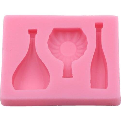 NPC Fondant Silicone Winebottles Shaped Mold Bottles Silicone Mold Sugar Paste Mold for Cupcake Decoration Moldes De Silicona