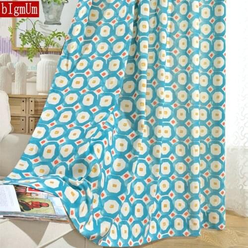 Modern Style Printed Curtain Flower Blackout Window Curtain Pastoral For Bedroom Living Dining Room 100%cotton