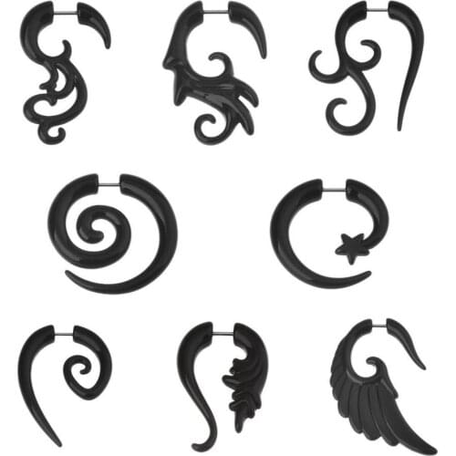 Hot Sale Black Acrylic Spiral Ear Gauges Ear Tapers Stretching Plugs And Tunnel Expanders Piercing Body Piercing Jewelry