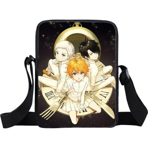 The Promised Neverland Emma Norman Ray Anime Handbags Shoulder Bags Casual Shopping Girls Handbag Teens Boys Crossbody Bag