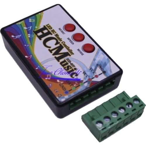 LED Music Controller DC5V-24V For WS2812B WS2811 WS2813 6803 1903 IC Digital Addressable Pixels Strip Voice Sensor HC Controller