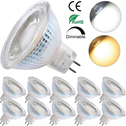 Dimmable LED MR16 Spotlight Light Bulbs 50 Watt Equivalent 5W Dimmable Full Glass Cover Reflector ACDC12V AC220V