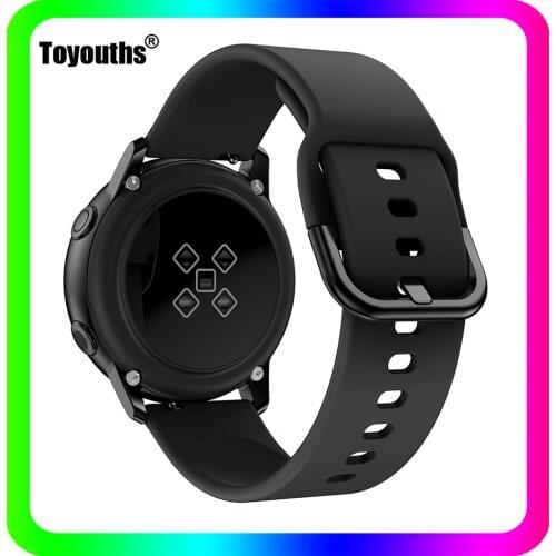 Toyouths Silicone Original Strap for Samsung Galaxy Watch 3 41mm Sport Watch Band 20mm Smartwatch Wristband for Samsung Active 2