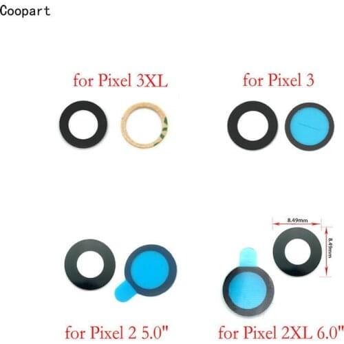 2pcs/lot Coopart New Back Rear Camera lens glass replacement for Google Pixel 3 / 3XL / 2 / 2XL with sticker
