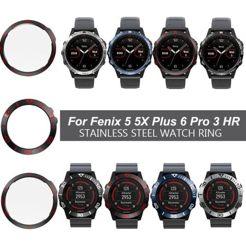 For Garmin Fenix 6 6 Pro Watch Ring Bezel Style Frame Fenix 5 Plus 3HR Case Cover protector metal Ring Anti Scratch Protection