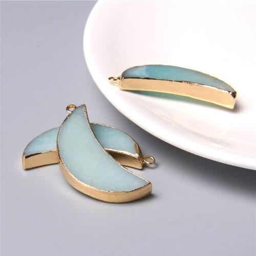 Natural stone moon Druzy Onyx Agates Slice Pendant white Drusy Stone Slice moon Pendant Drusy Geode Quartz Pendant wholesale