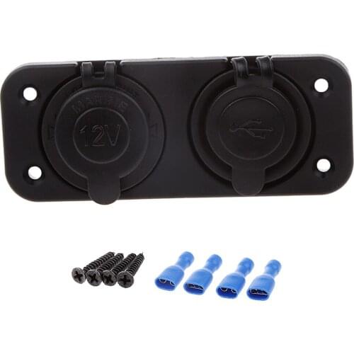 12V Car Lighter Socket Splitter Double USB Power Adapter Charger