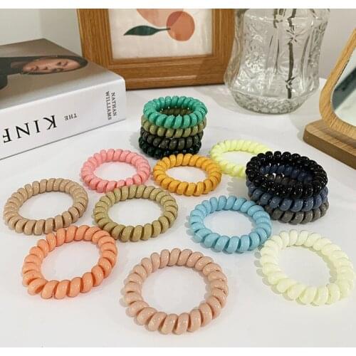 2pcs 5cm Telephone Line Hair Ropes Girls Colorful Elastic Hair Bands Woman Ponytail Holder Tie Gum Hair Accessories Head Bands
