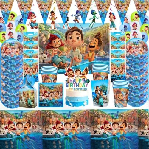 20People Use Luca Party Decorations Disposable Tableware Napkin Plate Tablecloth Bbay Shower Party Supplies Birthdays Balloons