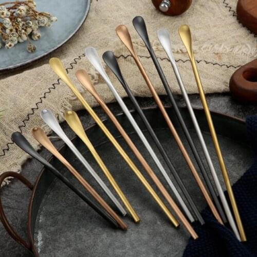 20pcs Stainless Steel Coffee Stirring Spoon Japanese Style Home Restaurant Coffee Milk Drink Utensils