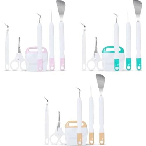 6Pcs Vinyl Weeding Tools Set Precision Tweezers Weeder Scraper DIY Cardstock Craft Kit Compatible with Cricut Explore