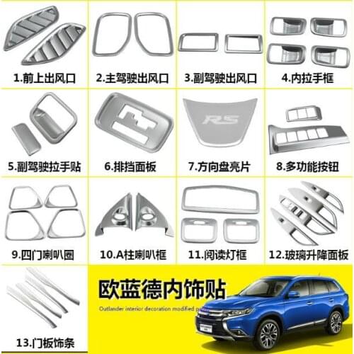 Car styling for Mitsubishi Outlander 2016-2019 Car-covers ABS gear box air conditioning air outlet glass lift switch audio trim