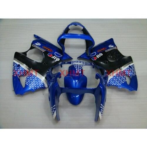 For 636 ZX-6r 2000 - 2002 Fairing Kits Ninja ZX-6r 2002 Fairings ZX6r 636 2000 Blue Raindrops Body Kits