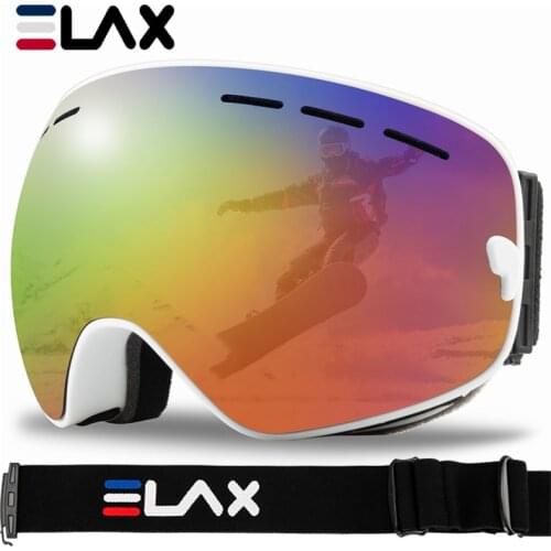 ELAX 2021 Double Layers Anti-Fog Snowboard Ski Goggles Winter Skiing Google Ski Fishing Glasses Eyewear Snowmobile Snow Mask