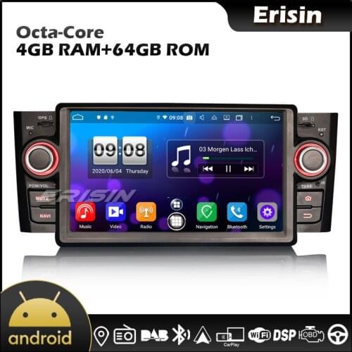 Erisin EU Warehouse 8723 Octa Core 7" Android 10.0 GPS CarPlay & Auto 4G SWC DAB DSP Car DVD Player for Fiat Punto Linea