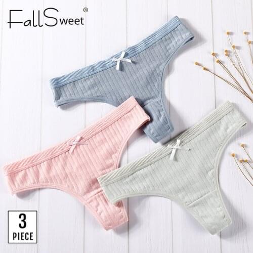 FallSweet 3 pcs/pack ! Sexy Thong Women Panties G-String Female Lingerie Low Waist Underwear M L XL