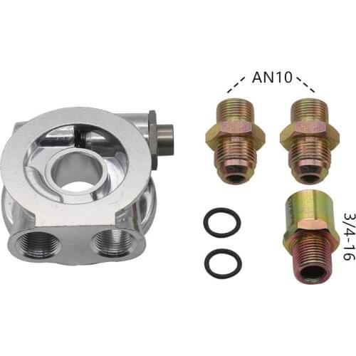 Oil Cooler Filter Sandwich Plate + Thermostat Adaptor AN10 Fittings 3/4" 16-UNF /Oil Filter/Oil Adapter TT100564