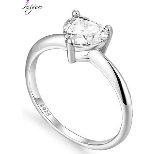 Real 925 Sterling Silver Ring Heart Shape Moissanite Rings for Women Engagement Wedding Luxury Jewelry Moissanite Diamond Ring