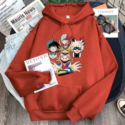 My Hero Academia Characters Cute Woman Hoody Personal Loose Hoodies Hip Hop Trendy Hooded Harajuku Vintage Female Streetwear