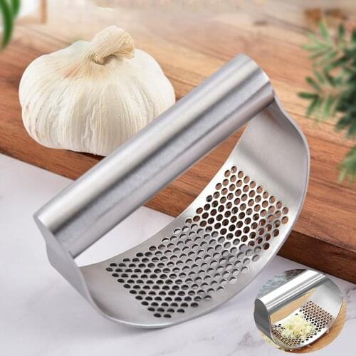 Stainless Steel Garlic Presses Manual Garlic Slicer With Handle Portable Garlic Crusher Kitchen Supplies Squeezer Vegetable Frui