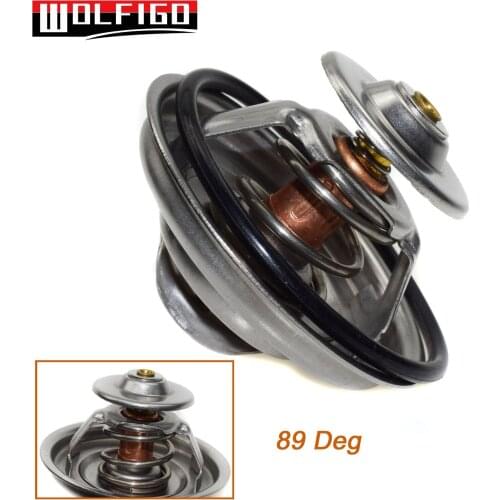 WOLFIGO New Coolant Thermostat W/ Gasket 89c for Audi 90 100 A4 A6 VW Golf J-etta Passat 078121113F, 078121113J, 077121113B