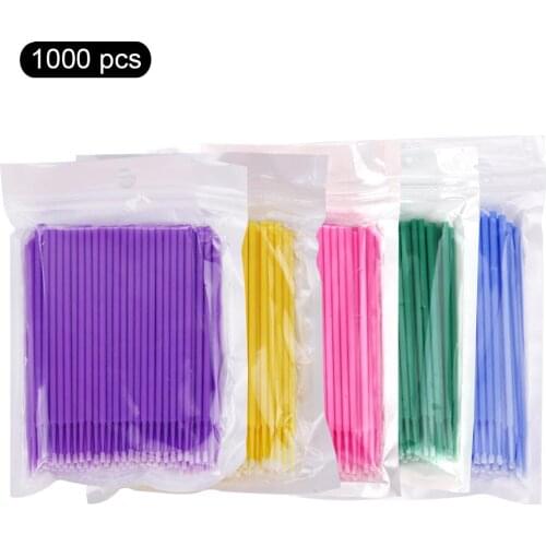 100/500/1000pcs/lot Disposable Cotton Swab Eyelashes Extension Micro Mascara Brushes Individual Kit Lash Removing Makeup Brush